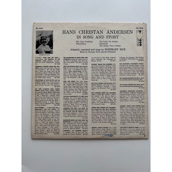 Hans Christian Andersen In Song And Story LP Rosemary Price Harmony Records VG+ - Picture 2 of 7